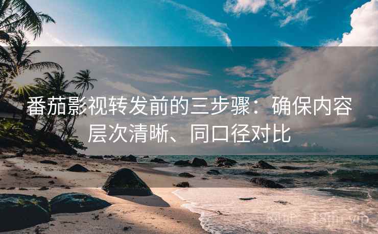 番茄影视转发前的三步骤:确保内容层次清晰、同口径对比 番茄影视转发前的三步骤:确保内容层次清晰、同口径对比
